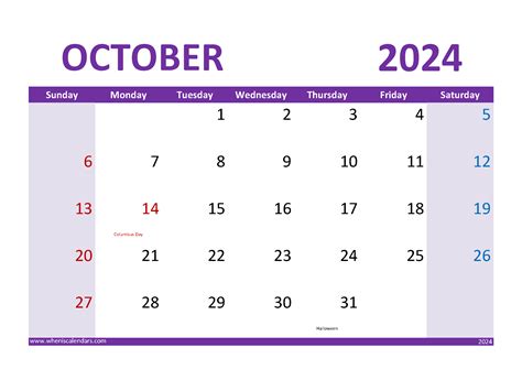 October Calendar 2024 With Holidays Monthly Calendar