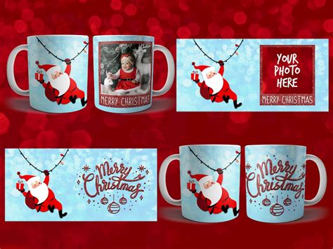 Merry Christmas Mug Template Happy Holidays Mug Template Digital