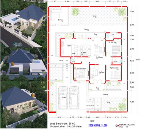 Desain Denah Rumah Mewah Minimalis Modern Satu Lantai Deagam Design