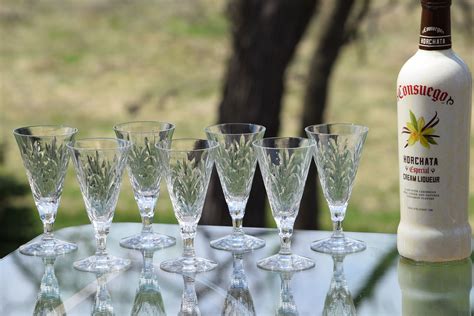 Vintage Crystal Wine Glasses Set Of 7 Seneca Elegance 1940s Vintage Crystal 4 Oz After