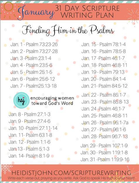 January Scripture Writing Scripture Writing Plans January Scripture
