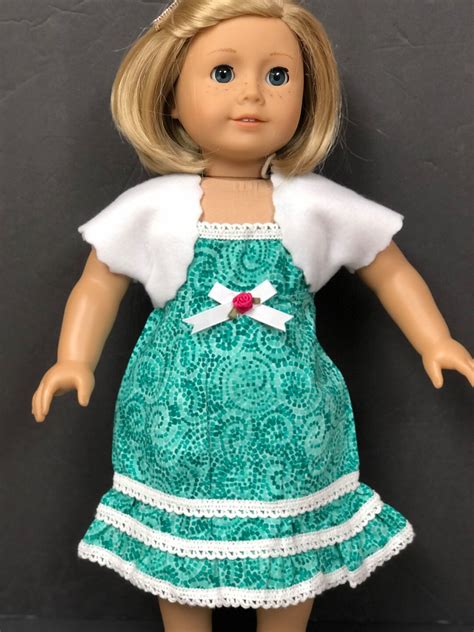 18 doll clothes fit american girl doll green sundress white etsy