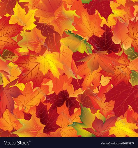 Autumn Texture Floral Maple Leaves Fall Seamless Vector Image