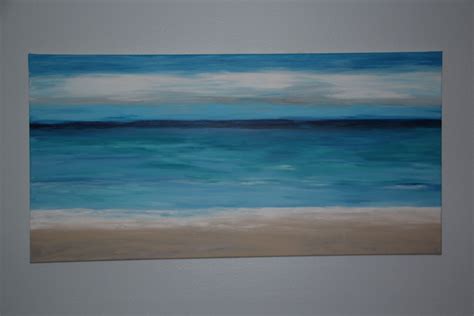 Canvas Acrylic Painted Beach Abstract Abstract Acrylic Painting