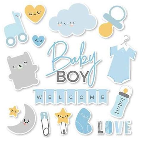 17 X Baby Boy New Baby Shower Scrapbook Scrapbooking Sticker Etsy In