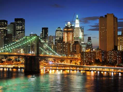 Incentive New York New York Manhattan Bridge After Sunset Maximize