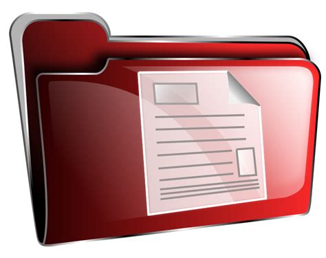 Folder Icon Red Document Openclipart