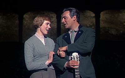 Portrait of julie andrews as maria & christopher plummer as capt. The Sound of Music. . . Behind the Scenes | Galileo says