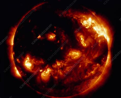 We're messing with the image using various filters/contrasts/other options utilizing image changing effects with photoshop. X-ray image of the Sun taking before an eclipse - Stock Image - R510/0081 - Science Photo Library