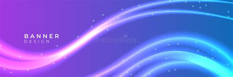 Abstract Purple Pink Banner Template With Wave Gradient Theme Vector
