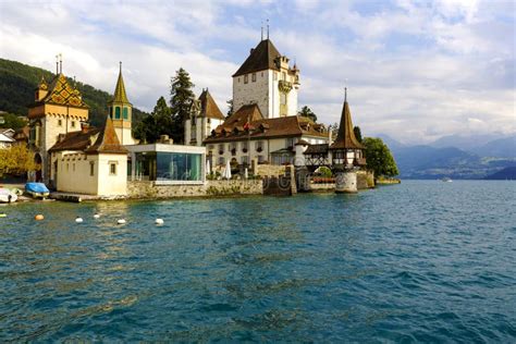 Oberhofen Castle On The Lake Thun Switzerland Editorial Image Image