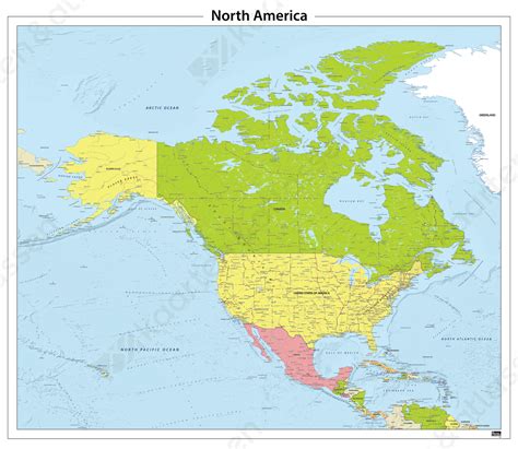 Digitale Noord Amerika Staatkundige Kaart 624 Kaarten En Atlassennl