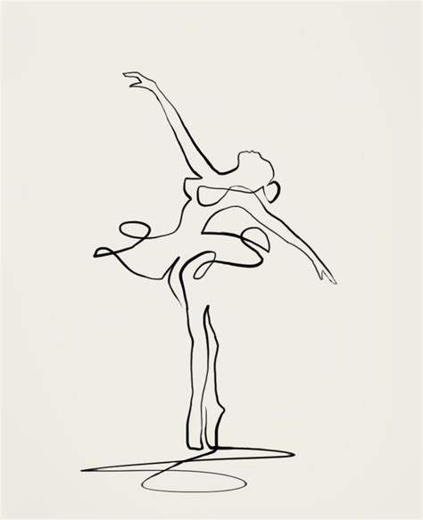 One Line Drawing Ballerina Pintura Faça Você Mesmo Desenho Em Linha