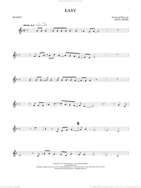 Commodores Easy Sheet Music For Trumpet Solo Pdf Interactive