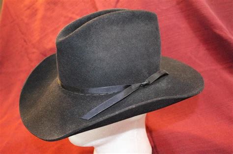 Vintage Stetson 4x Beaver Black Fur Felt Cowboy Western Hat Etsy