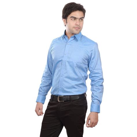 Wear them and make you feel comfortable and modest. Sangam Apparels Regular Fit Blue Formal Shirt For Men's ...