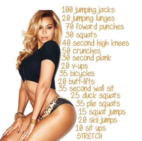 Beyoncé Inspired Work Out Slim Thick Workout Celebrity Workout Effective Ab Workouts