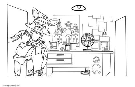Five Nights At Freddys Lineart Coloring Page Free Printable Coloring