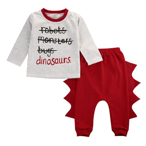 Pudcoco New Brand Toddler Baby Boys Dinosaur T Shirt Pants 2pcs Outfits
