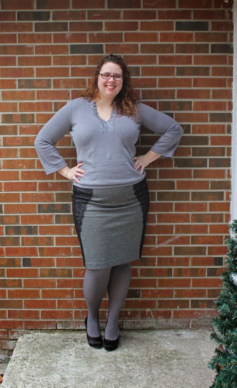 What Mama Wears Grey Embellished Sweater Lace And Tween Pencil Skirt