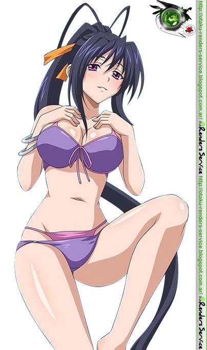Highschool Dxdhimejima Akeno Hot Double Bikini Render Ors Anime Renders