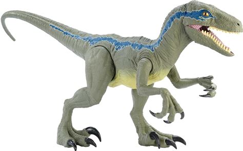 Jurassic World Grande Figurine Super Colossal Velociraptor Blue Avec Pattes Et Mâchoire