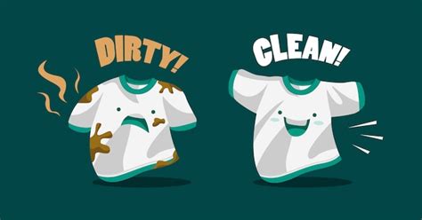 Vector Illustration Of A Dirty And Clean T Shirt Premium Vector