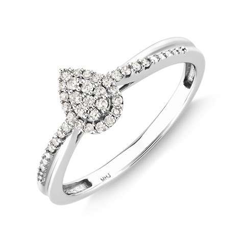 promise ring with 0 15 carat tw of diamonds in 10ct white gold