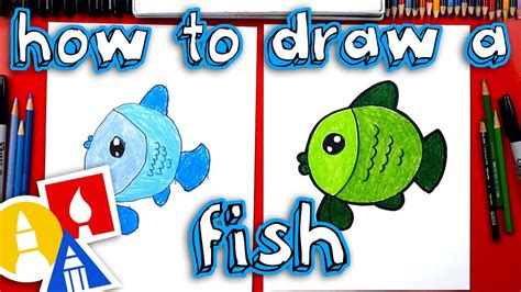 How To Draw A Cartoon Fish For Young Artists Youtube