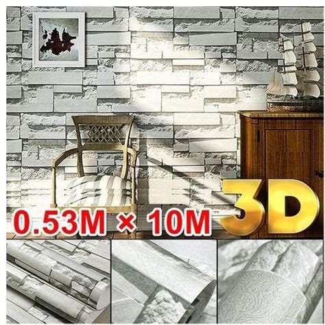 Universal 3d Wallpaper Bedroom Mural Modern Stone Brick Wall Paper