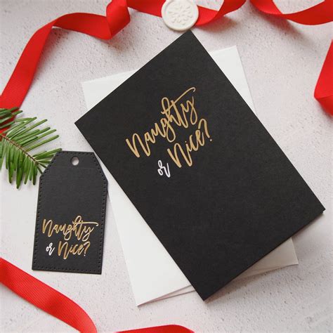 Naughty Or Nice Foil Christmas Card By 315press