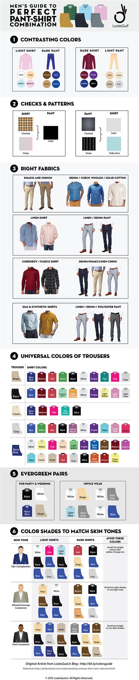 The Perfect Guide To The Perfect Pant Shirt Combination Daily Infographic