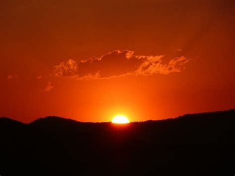 Sunset Afterglow Above Dark Landscape Free Image Download