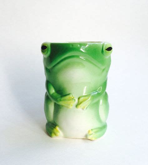 Handpainted Ceramic Green Frog Mug Vintage By Poppyretro On Etsy 10
