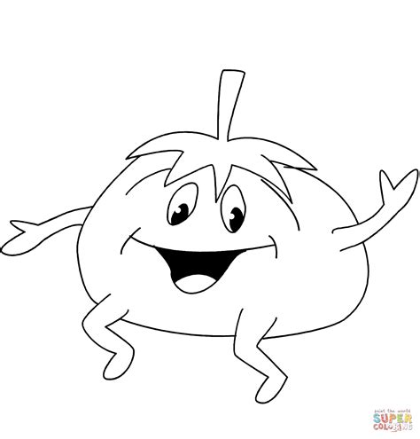 Cartoon Tomato Coloring Page Free Printable Coloring Pages