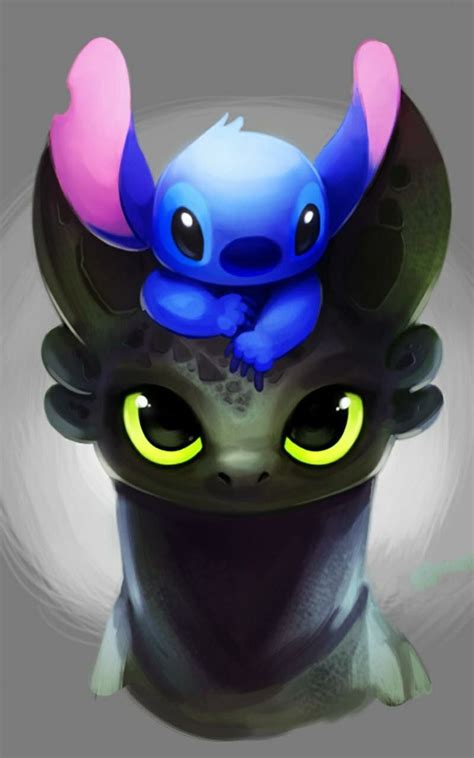 Cute Toothless And Stitch Wallpapers