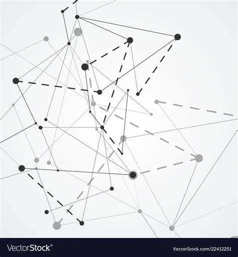 Abstract Network Connections With Dots And Lines Vector Image