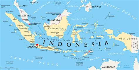 indonesia map guide of the world