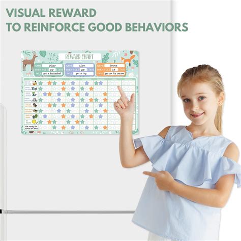 Reward Chart For Multiple Kids 17 X 12 Inch Dry Erasable Chore Chart