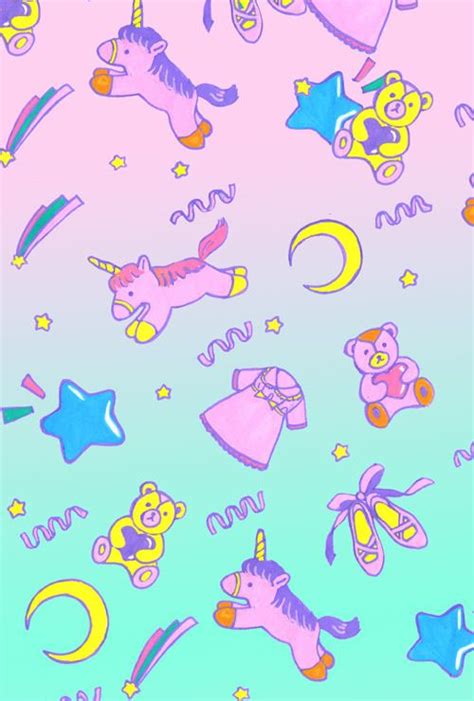 Galaxy Anime Moving Unicorn Glitter Rainbow Kawaii Unicorn Wallpaper