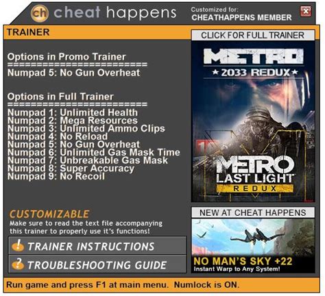 Metro 2033 Redux Pc Trainer Pc Save Games Trainer Download