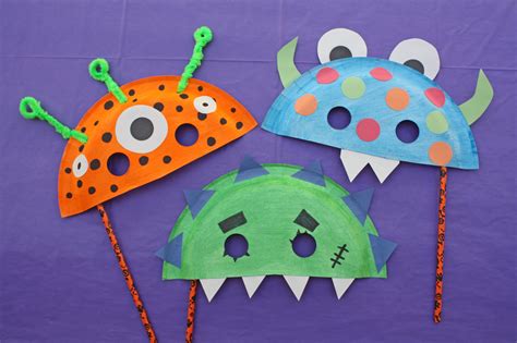 Monster Paper Plate Halloween Masks Oriental Trading Halloween