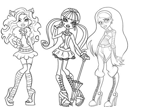 Monster High Coloring Pages For Kids Monster High Kids Coloring Pages