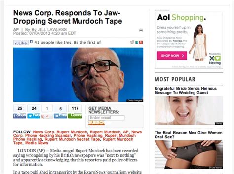 The Huffington Post Gives Murdoch Tape AP Story The Tabloid Treatment