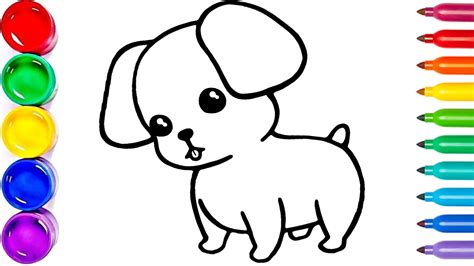 Cara Menggambar Anjing Mewarnai Lukis Untuk Anak And Balita Seni