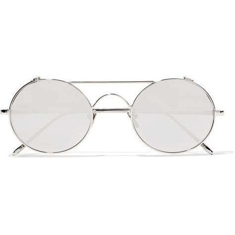 linda farrow round frame white gold plated mirrored sunglasses 1 340 liked on polyv… round