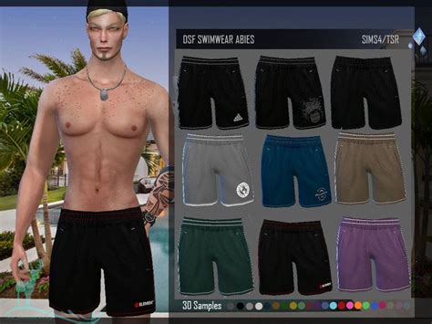 Dansimsfantasys Dsf Swimwear Shorts Abies Sims 4 Men Clothing