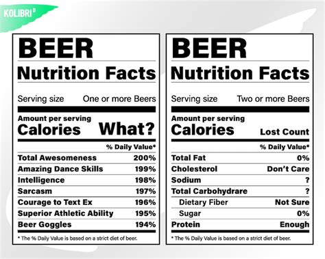 Beer Svg Nutrition Facts Svg Nutrition Svg Beer Facts Etsy