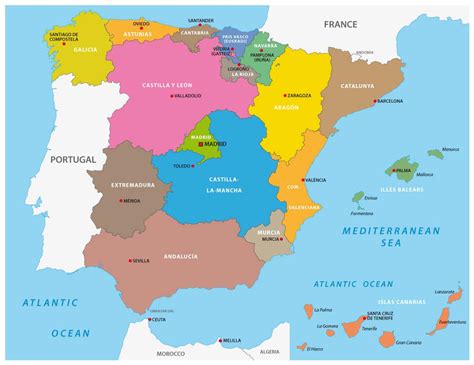 Map Of Spain Guide Of The World