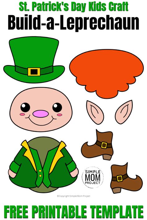 Free Printable Build A Leprechaun St Patricks Day Craft St Patrick